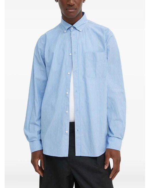 Les Deux Blue Striped-Pattern Shirt for men