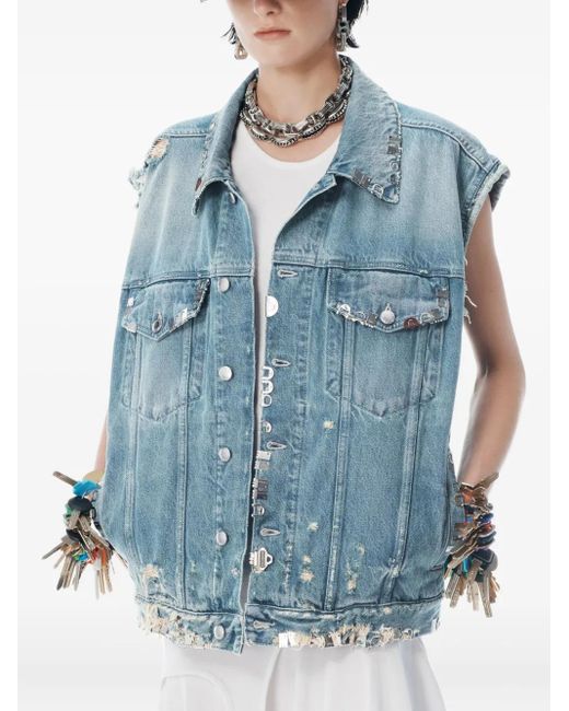 Gilet Denim di Alexander Wang in Blue