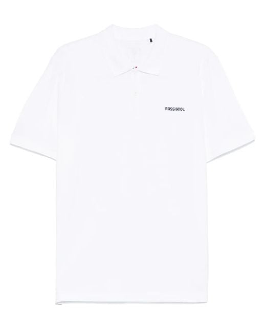 Rossignol White Logo-Embroidered Polo Shirt for men