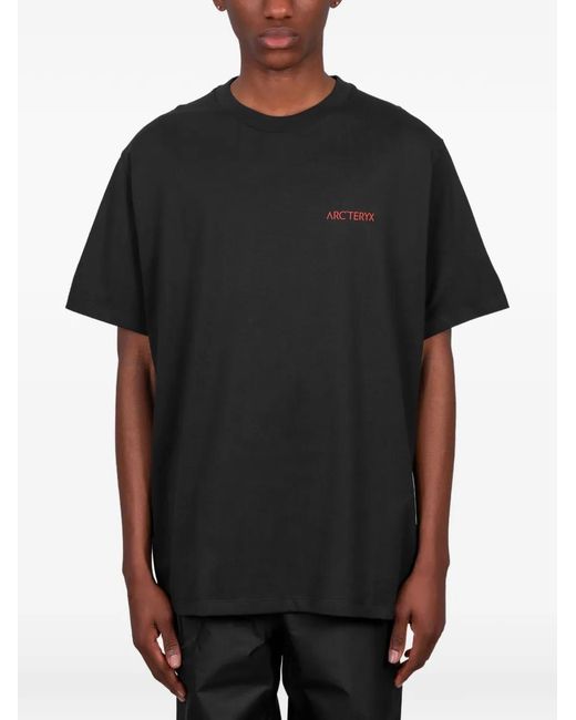Arc'teryx Black T-Shirt Kragg Blurred Bird for men