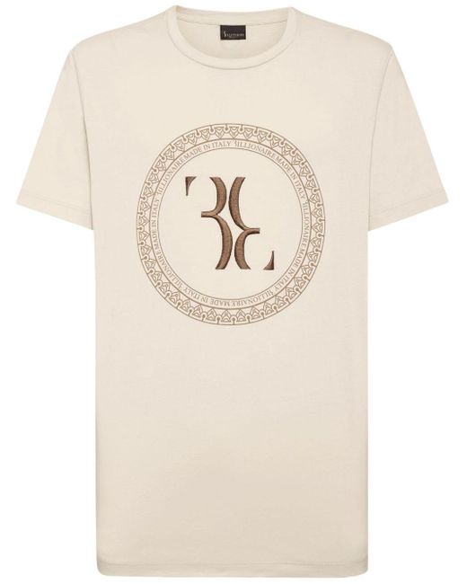 T-shirt en coton à logo brodé Billionaire pour homme en coloris Natural