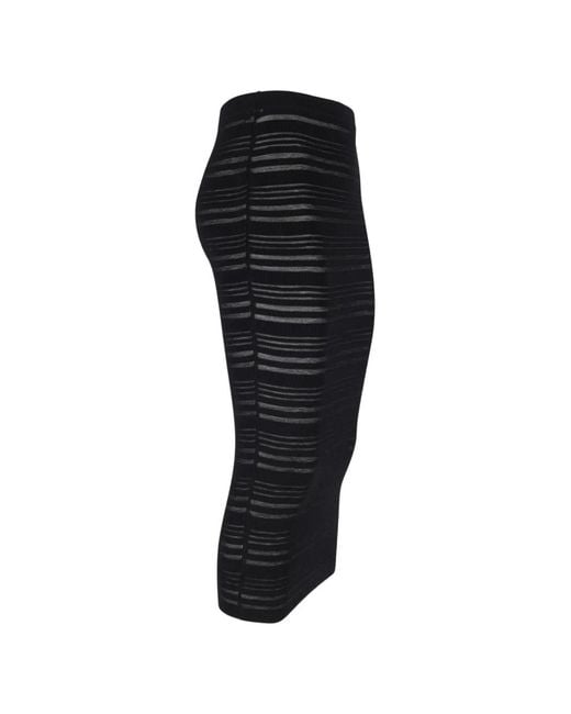 ANDREADAMO Black Ribbed-Knit Maxi Skirt