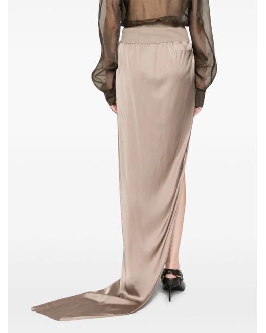 Rick Owens Natural Split Maxi Skirt
