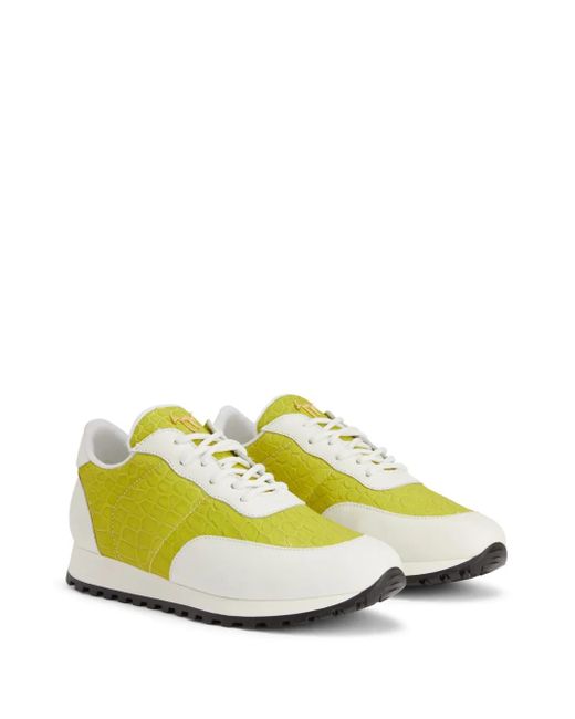 Giuseppe Zanotti Yellow Jimi Running Leather Sneakers