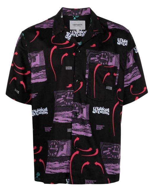 Carhartt WIP Black Tropical Dream Short-sleeve Shirt for men