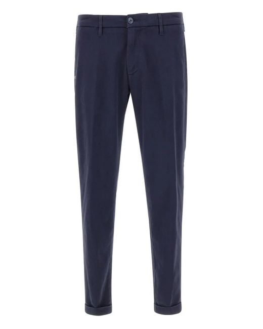 Re-hash Blue Welt-Pockets Buttoned Trousers for men
