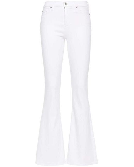 7 For All Mankind Mid Waist Flared Jeans in het White