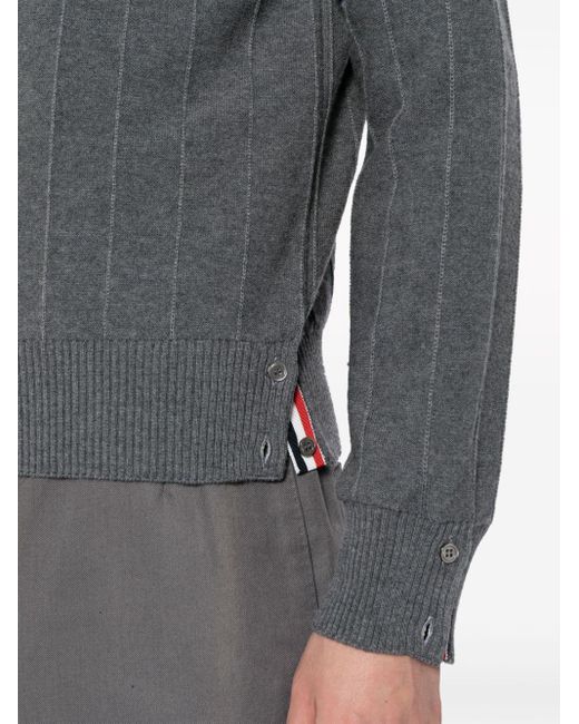 Thom Browne Gray Rwb-stripe Long-sleeve Jumper for men
