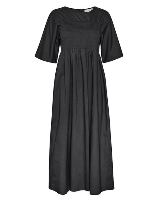 Gestuz Black Karlota Smocked-Detail Maxi Dress