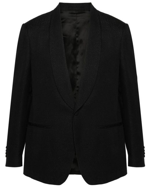 Lardini Black Metallic-threading Blazer for men