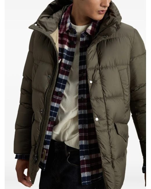Woolrich Gray Hooded Quilted Parka for men