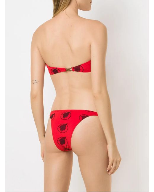 Amir Slama Red Índio Print Bikini Set