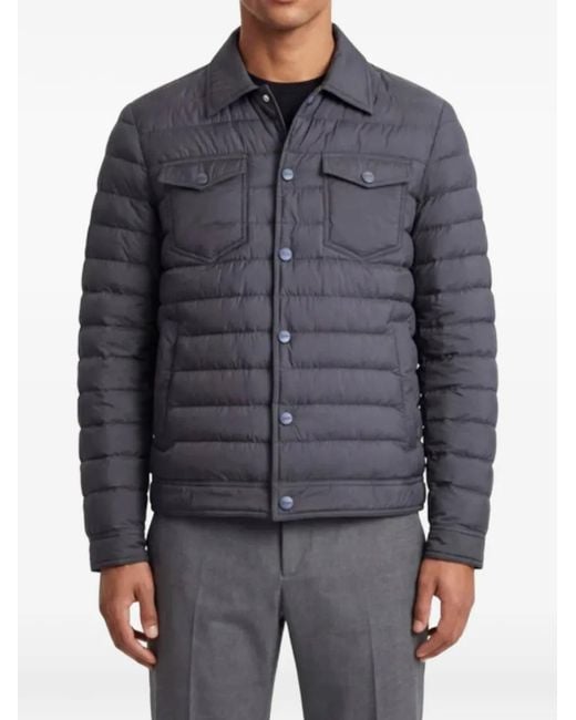 Herno Gray Quilted Padded Jacket for men