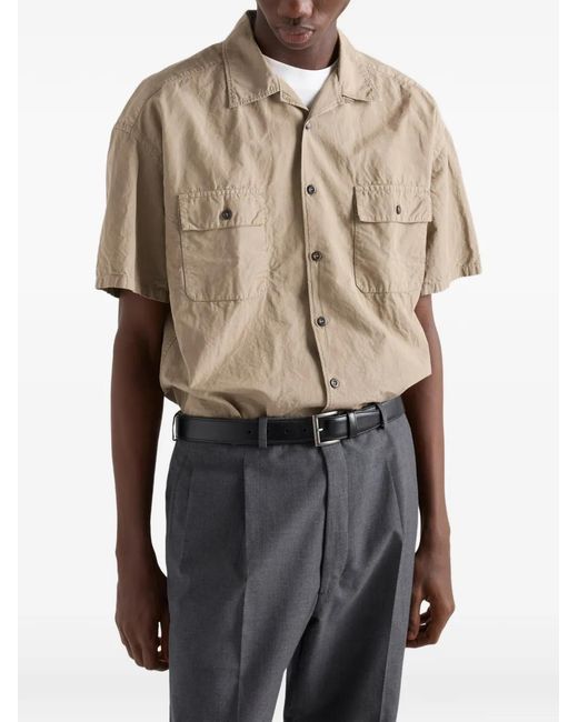 Prada Natural Cotton-Blend Shirt for men