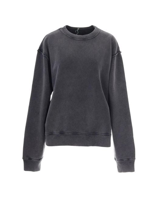 Haikure Gray Open-Back Raw-Edge Sweatshirt