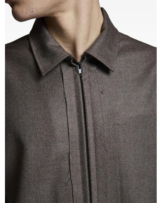 Paura Brown Zip Shirt Jacket for men