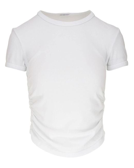 Mother White Draped-detail Cotton T-shirt