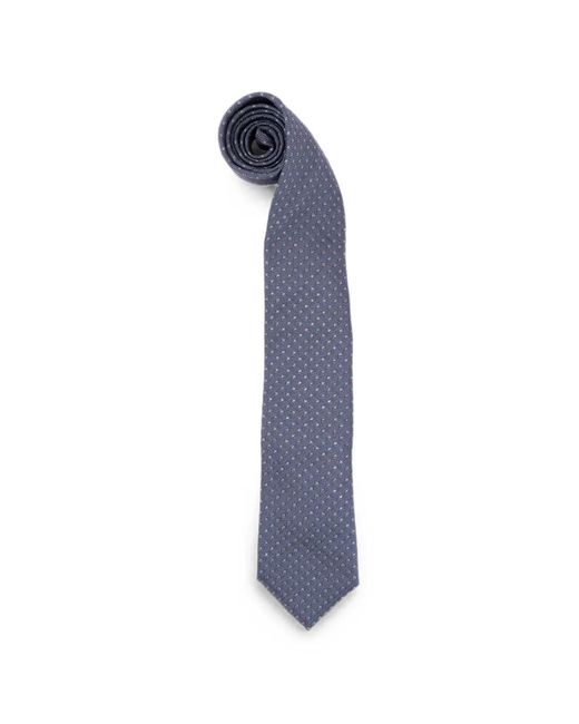 Brunello Cucinelli Blue Silk Tie With Geometric Pattern for men