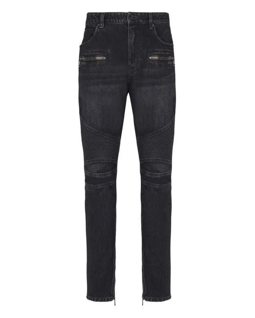 Balmain Blue Biker Jeans Denim for men