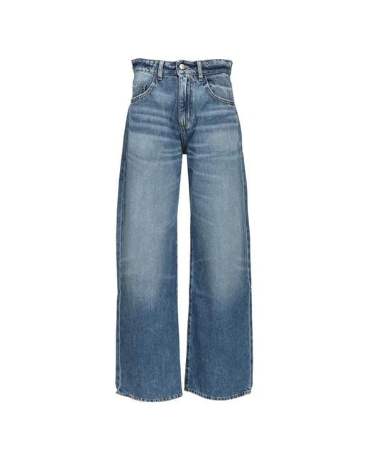 ICON DENIM Blue Bea Wide-Leg Low-Waist Jeans