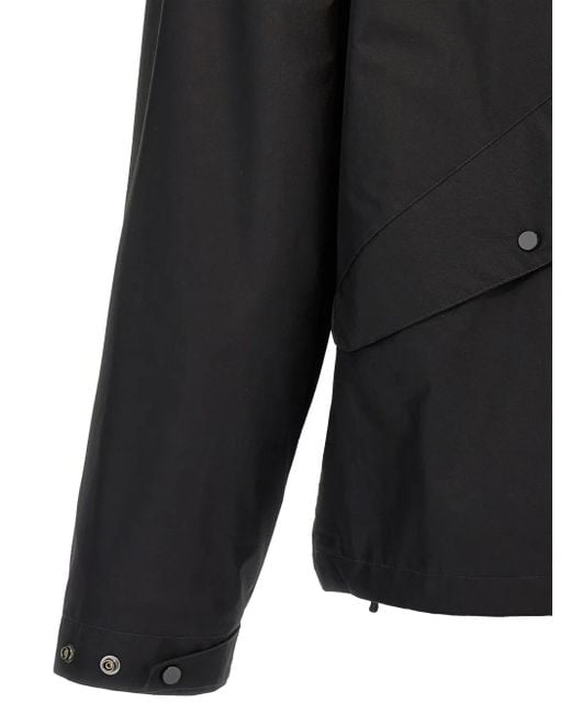 C P Company Black Shirt With Press-Stud Fastening And Logo Detail for men