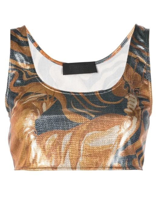 Alberta Ferretti Cropped Top in het Blue