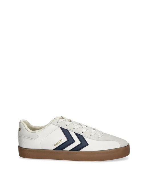 Hummel White Diamant Lx-E Rs Chevron Panelled Sneakers