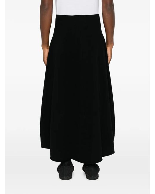 Extreme Cashmere Black Grace Short Knitted Maxi Skirt