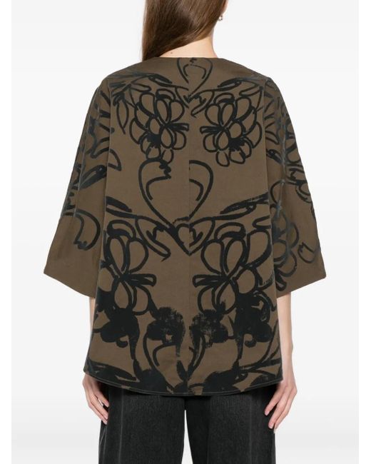 JNBY Gray Cotton Plant Knotted Jacket