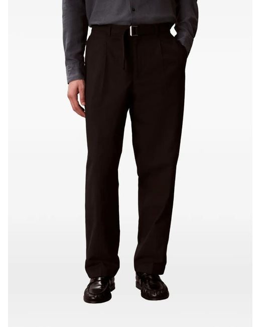 Calvin Klein Black Pantalon Fuselé À Taille Ceinturée for men