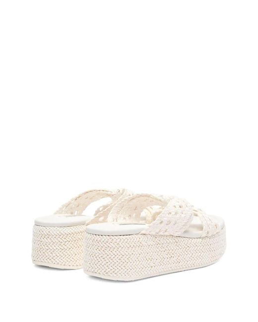 Casadei Natural Zeppa Damier Mules