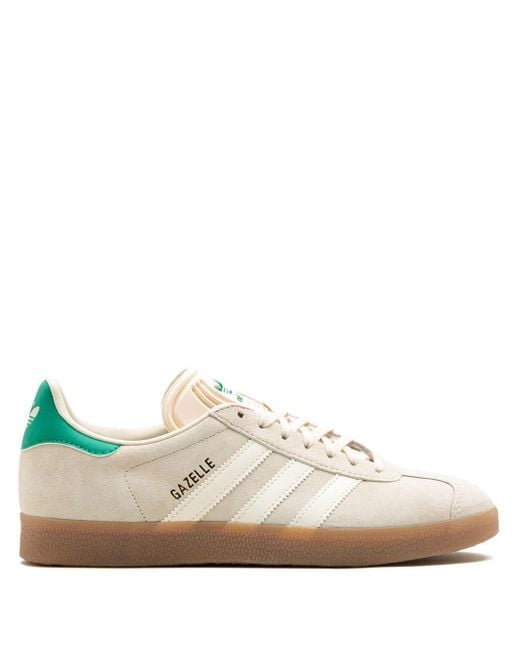 Adidas White Gazelle "green Gum 4" Sneakers