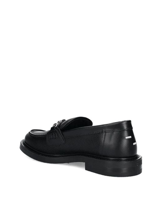Filling Pieces Black Chain-Detail Loafers