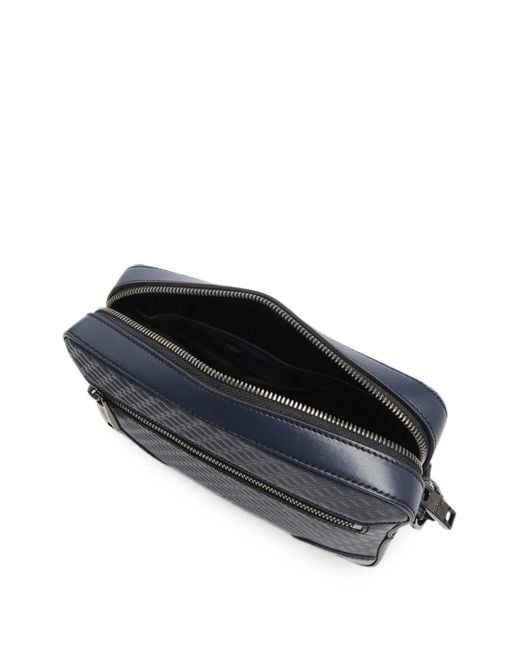 Lancel Blue Charlie Embossed Leather Camera Bag for men