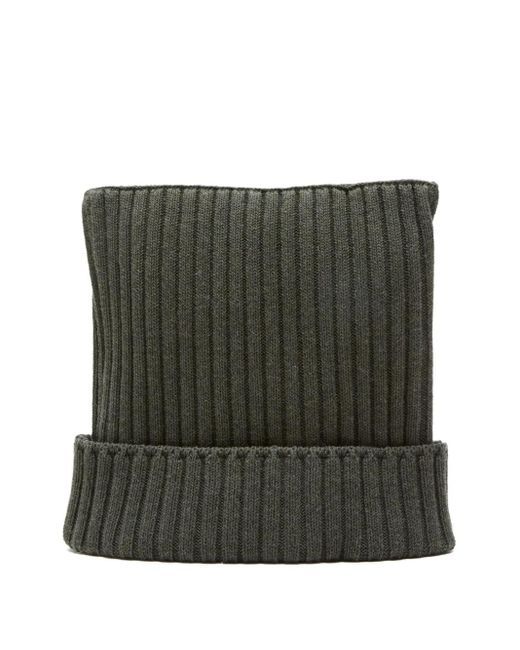 Acne Green Ribbed Beanie