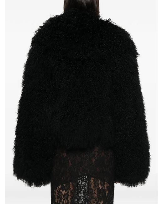 The Attico Black Shearling Textured Jacket