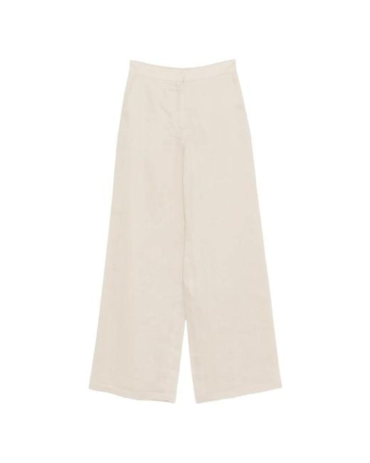 Max Mara White Tapioca Palazzo Pants