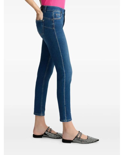 Liu Jo Blue Stud-Embellished Jeans