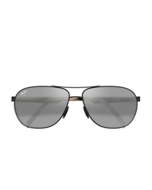 Maui Jim Gray Castles Pilot-Frame Sunglasses