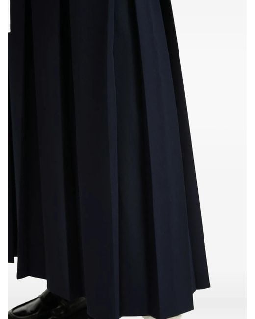 Falda midi plisada con cordones B+ AB de color Blue