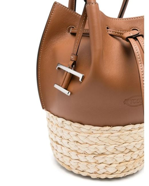 Borsa A Secchiello T Timeless Con Logo di Tod's in Brown