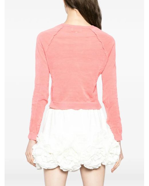 ShuShu/Tong Pink Floral-Embellished Cardigan
