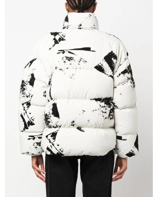 Y-3 White Jacke Mit Grafischem Print