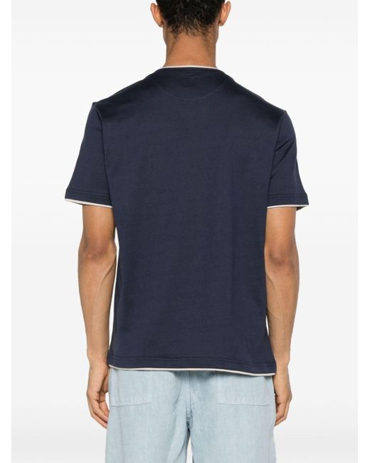 Camiseta con cuello en V Eleventy de hombre de color Blue