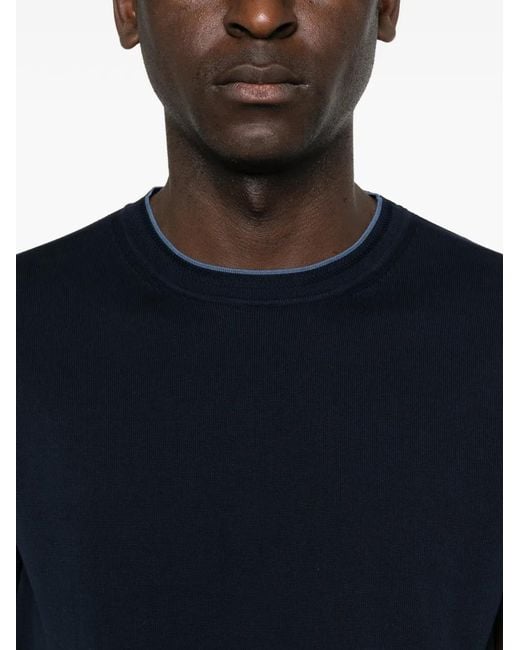 Canali Black Crew-Neck T-Shirt for men