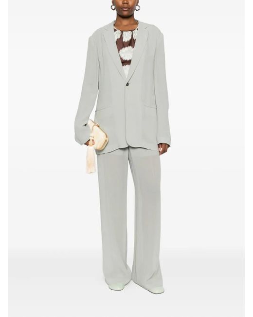 Alberta Ferretti Gray Single-Breasted Pocket Jacket