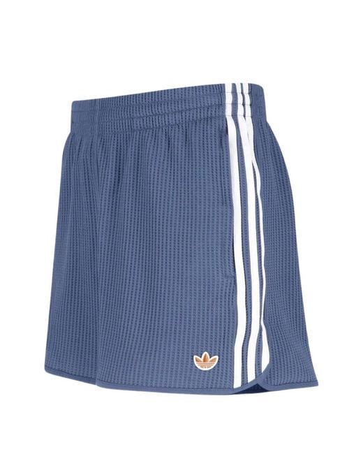 Adidas Blue Waffle Knit Sprinter Shorts for men