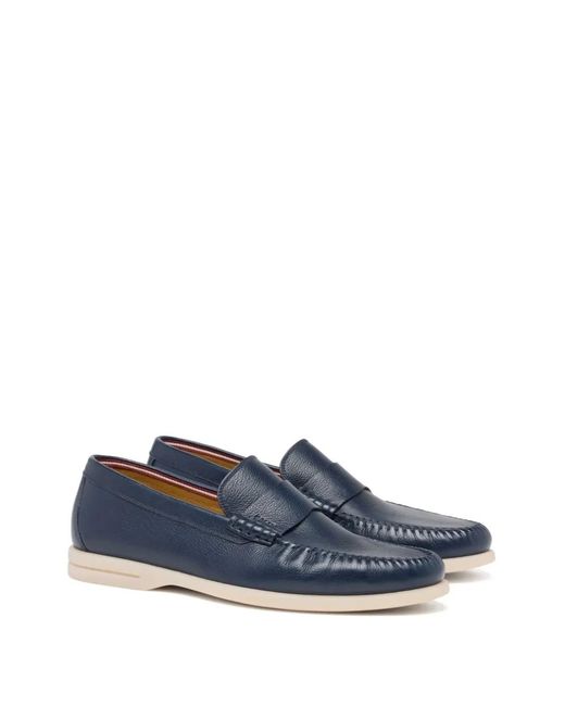 Bally Blue Grainy-Leather Loafers for men
