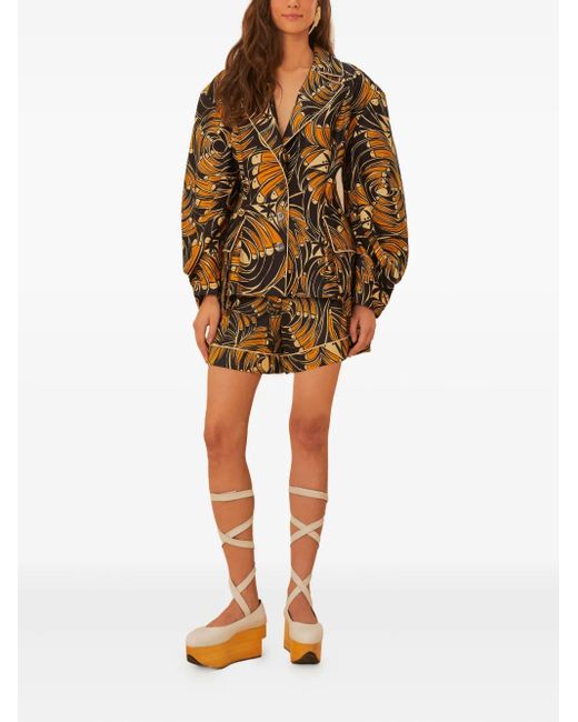 Farm Rio Brown Graphic-print Oversized Jacket