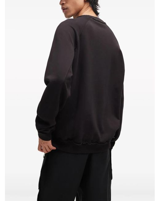 HUGO Black Logo-Studded Cotton Sweatshirt for men